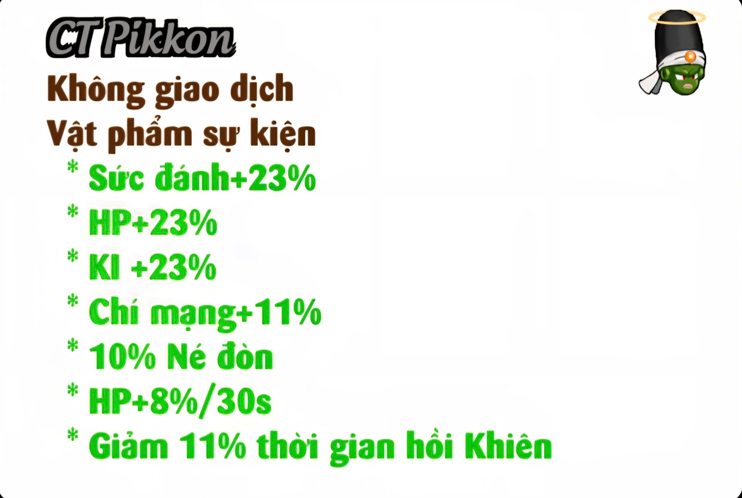 GIFTCODE CẢI TRANG PIKKON VĨNH VIỄN